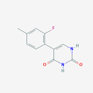 molecular formula C11H9FN2O2 B6385277 (2,4)-Dihydroxy-5-(2-fluoro-4-methylphenyl)pyrimidine, 95% CAS No. 1261996-41-1