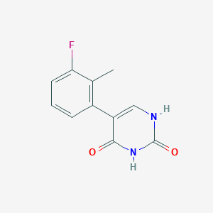 molecular formula C11H9FN2O2 B6385283 (2,4)-Dihydroxy-5-(3-fluoro-2-methylphenyl)pyrimidine, 95% CAS No. 1261903-52-9
