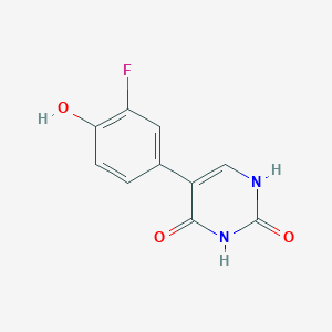 molecular formula C10H7FN2O3 B6385302 (2,4)-Dihydroxy-5-(3-fluoro-4-hydroxyphenyl)pyrimidine, 95% CAS No. 1261985-93-6
