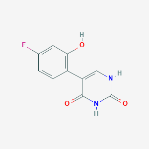 molecular formula C10H7FN2O3 B6385317 (2,4)-Dihydroxy-5-(4-fluoro-2-hydroxyphenyl)pyrimidine, 95% CAS No. 1261965-38-1