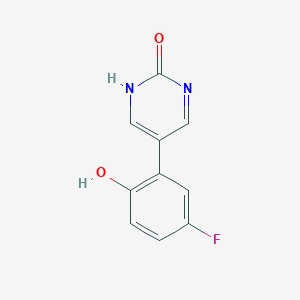 molecular formula C10H7FN2O2 B6385341 5-(5-Fluoro-2-hydroxyphenyl)-2-hydroxypyrimidine, 95% CAS No. 1111108-98-5