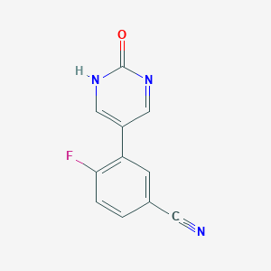 molecular formula C11H6FN3O B6385426 5-(5-Cyano-2-fluorophenyl)-2-hydroxypyrimidine, 95% CAS No. 1111113-52-0