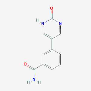molecular formula C11H9N3O2 B6385463 5-(3-Aminocarbonylphenyl)-2-hydroxypyrimidine, 95% CAS No. 1111113-20-2