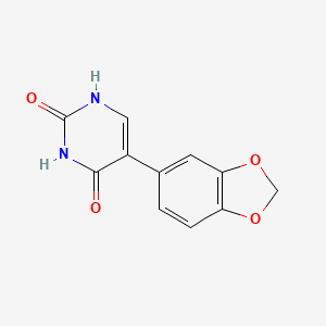 molecular formula C11H8N2O4 B6385477 (2,4)-Dihydroxy-5-(3,4-methylenedioxyphenyl)pyrimidine, 95% CAS No. 1261996-53-5