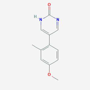 molecular formula C12H12N2O2 B6385482 2-Hydroxy-5-(4-methoxy-2-methylphenyl)pyrimidine, 95% CAS No. 1111108-74-7