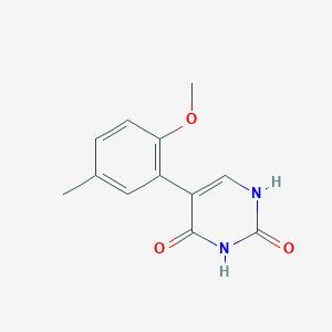 molecular formula C12H12N2O3 B6385488 (2,4)-Dihydroxy-5-(2-methoxy-5-methylphenyl)pyrimidine, 95% CAS No. 1261979-93-4