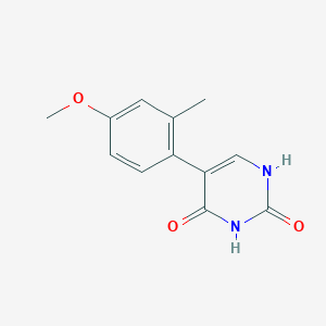 molecular formula C12H12N2O3 B6385509 (2,4)-Dihydroxy-5-(4-methoxy-2-methylphenyl)pyrimidine, 95% CAS No. 1261896-37-0