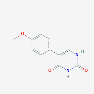 molecular formula C12H12N2O3 B6385515 (2,4)-Dihydroxy-5-(4-methoxy-3-methylphenyl)pyrimidine, 95% CAS No. 1261952-83-3