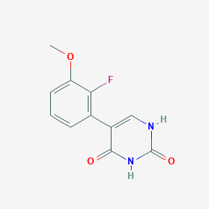molecular formula C11H9FN2O3 B6385517 (2,4)-Dihydroxy-5-(2-fluoro-3-methoxyphenyl)pyrimidine, 95% CAS No. 1261986-17-7