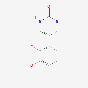 molecular formula C11H9FN2O2 B6385524 5-(2-Fluoro-3-methoxyphenyl)-2-hydroxypyrimidine, 95% CAS No. 1111113-21-3