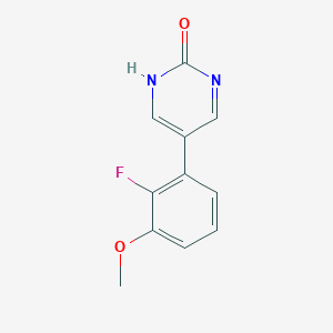 molecular formula C11H9FN2O2 B6385524 5-(2-Fluoro-3-methoxyphenyl)pyrimidin-2(1H)-one CAS No. 1111113-21-3