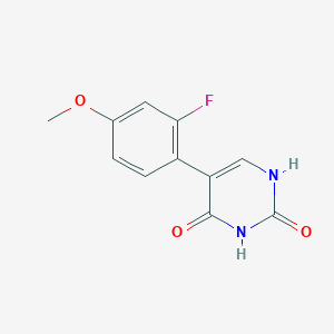 molecular formula C11H9FN2O3 B6385526 (2,4)-Dihydroxy-5-(2-fluoro-4-methoxyphenyl)pyrimidine, 95% CAS No. 1261959-25-4