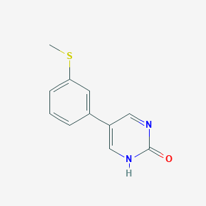 molecular formula C11H10N2OS B6385532 2-Hydroxy-5-(3-methylthiophenyl)pyrimidine, 95% CAS No. 1111103-75-3
