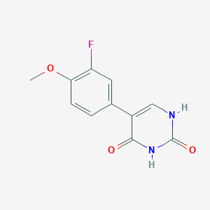 molecular formula C11H9FN2O3 B6385534 (2,4)-Dihydroxy-5-(3-fluoro-4-methoxyphenyl)pyrimidine, 95% CAS No. 1261959-32-3