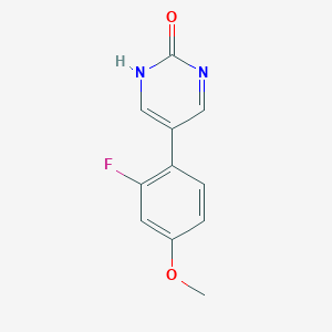 molecular formula C11H9FN2O2 B6385541 5-(2-Fluoro-4-methoxyphenyl)-2-hydroxypyrimidine, 95% CAS No. 1111108-21-4