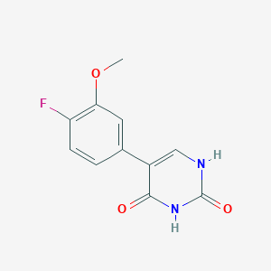 molecular formula C11H9FN2O3 B6385543 (2,4)-Dihydroxy-5-(4-fluoro-3-methoxyphenyl)pyrimidine, 95% CAS No. 1261965-69-8