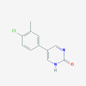 molecular formula C11H9ClN2O B6385580 5-(4-Chloro-3-methylphenyl)-2-hydroxypyrimidine, 95% CAS No. 1111108-19-0