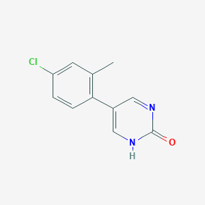 molecular formula C11H9ClN2O B6385595 5-(4-Chloro-2-methylphenyl)-2-hydroxypyrimidine, 95% CAS No. 1111108-75-8