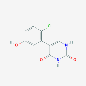molecular formula C10H7ClN2O3 B6385598 5-(2-Chloro-5-hydroxyphenyl)-(2,4)-dihydroxypyrimidine, 95% CAS No. 1261902-18-4