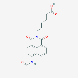 molecular formula C20H20N2O5 B063856 6-(4-乙酰氨基-1,8-萘酰胺)己酸 CAS No. 172227-59-7