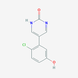 molecular formula C10H7ClN2O2 B6385617 5-(2-Chloro-5-hydroxyphenyl)-2-hydroxypyrimidine, 95% CAS No. 1261909-95-8