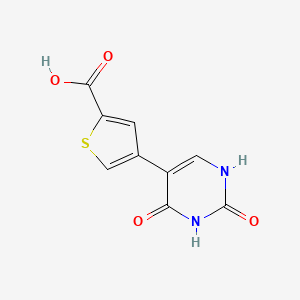 molecular formula C9H6N2O4S B6385619 5-(2-Carboxythiophene-4-yl)-(2,4)-dihydroxypyrimidine, 95% CAS No. 1261942-83-9