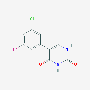 molecular formula C10H6ClFN2O2 B6385627 5-(3-Chloro-5-fluorophenyl)-(2,4)-dihydroxypyrimidine, 95% CAS No. 1261986-46-2