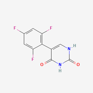molecular formula C10H5F3N2O2 B6385633 (2,4)-Dihydroxy-5-(2,4,6-trifluorophenyl)pyrimidine, 95% CAS No. 1261934-77-3