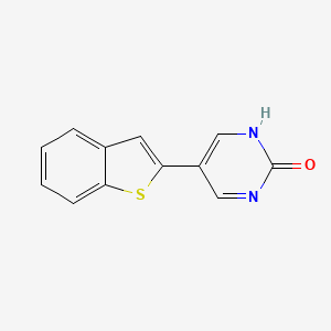 molecular formula C12H8N2OS B6385639 5-[Benzo(b)thiophen-2-yl]-2-hydroxypyrimidine, 95% CAS No. 1111104-33-6