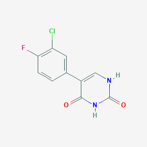 molecular formula C10H6ClFN2O2 B6385641 5-(3-Chloro-4-fluorophenyl)-(2,4)-dihydroxypyrimidine, 95% CAS No. 1261942-98-6