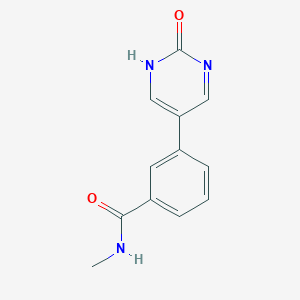 molecular formula C12H11N3O2 B6385660 2-Hydroxy-5-[3-(N-methylaminocarbonyl)phenyl]pyrimidine, 95% CAS No. 1262004-18-1