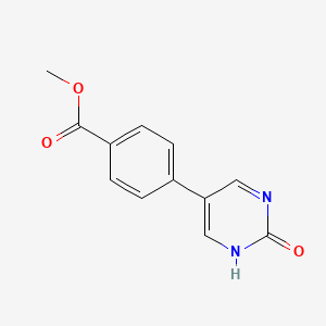molecular formula C12H10N2O3 B6385665 2-Hydroxy-5-(4-methoxycarbonylphenyl)pyrimidine, 95% CAS No. 281233-17-8