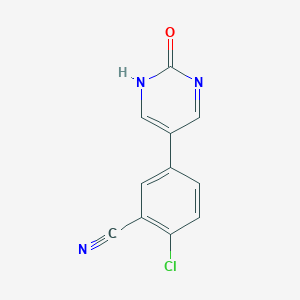 molecular formula C11H6ClN3O B6385682 5-(4-Chloro-3-cyanophenyl)-2-hydroxypyrimidine, 95% CAS No. 1261965-80-3