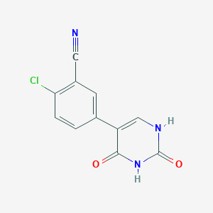 molecular formula C11H6ClN3O2 B6385686 5-(4-Chloro-3-cyanophenyl)-(2,4)-dihydroxypyrimidine, 95% CAS No. 1261986-61-1
