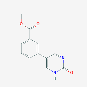 molecular formula C12H10N2O3 B6385694 2-Hydroxy-5-(3-methoxycarbonylphenyl)pyrimidine, 95% CAS No. 1111104-35-8