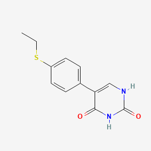 molecular formula C12H12N2O2S B6385705 (2,4)-Dihydroxy-5-(4-ethylthiophenyl)pyrimidine, 95% CAS No. 1261902-24-2