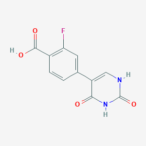 molecular formula C11H7FN2O4 B6385711 5-(4-Carboxy-3-fluorophenyl)-(2,4)-dihydroxypyrimidine, 95% CAS No. 1261943-12-7