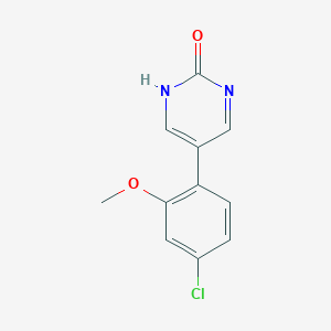molecular formula C11H9ClN2O2 B6385739 5-(4-Chloro-2-methoxyphenyl)-2-hydroxypyrimidine, 95% CAS No. 1111113-84-8