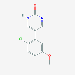 molecular formula C11H9ClN2O2 B6385753 5-(2-Chloro-5-methoxyphenyl)-2-hydroxypyrimidine, 95% CAS No. 1111104-23-4