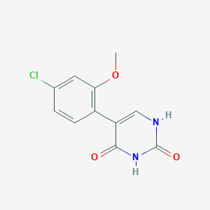 molecular formula C11H9ClN2O3 B6385795 5-(4-Chloro-2-methoxyphenyl)-(2,4)-dihydroxypyrimidine, 95% CAS No. 1261970-69-7