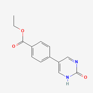 molecular formula C13H12N2O3 B6385822 5-(4-Ethoxycarbonylphenyl)-2-hydroxypyrimidine, 95% CAS No. 1111113-49-5