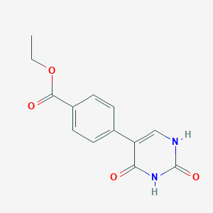 molecular formula C13H12N2O4 B6385855 (2,4)-Dihydroxy-5-(4-ethoxycarbonylphenyl)pyrimidine, 95% CAS No. 1261929-03-6