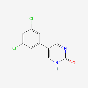 molecular formula C10H6Cl2N2O B6385871 5-(3,5-Dichlorophenyl)-2-hydroxypyrimidine, 95% CAS No. 1111113-76-8