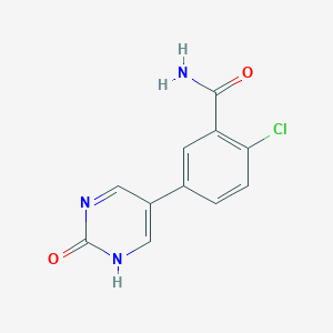 molecular formula C11H8ClN3O2 B6385893 5-(3-Carbamoyl-4-chlorophenyl)-2-hydroxypyrimidine, 95% CAS No. 1261910-50-2