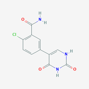 molecular formula C11H8ClN3O3 B6385913 5-(3-Carbamoyl-4-chlorophenyl)-(2,4)-dihydroxypyrimidine, 95% CAS No. 1261902-31-1