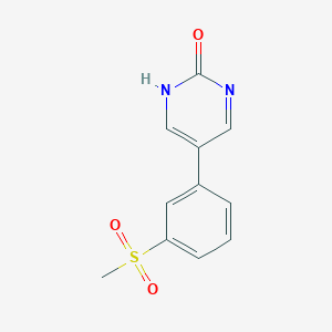 molecular formula C11H10N2O3S B6385919 2-Hydroxy-5-(3-methylsulfonylphenyl)pyrimidine, 95% CAS No. 1261987-16-9