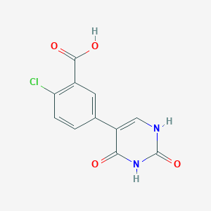 molecular formula C11H7ClN2O4 B6385922 5-(3-Carboxy-4-chlorophenyl)-(2,4)-dihydroxypyrimidine, 95% CAS No. 1261961-66-3