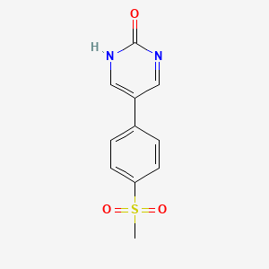 molecular formula C11H10N2O3S B6385938 2-Hydroxy-5-(4-methylsulfonylphenyl)pyrimidine, 95% CAS No. 1261902-54-8