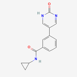 molecular formula C14H13N3O2 B6385942 5-[3-(Cyclopropylaminocarbonyl)phenyl]-2-hydroxypyrimidine, 95% CAS No. 1261943-74-1