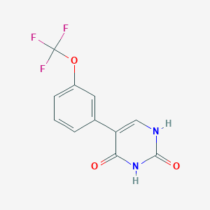 molecular formula C11H7F3N2O3 B6385952 (2,4)-Dihydroxy-5-(3-trifluoromethoxyphenyl)pyrimidine, 95% CAS No. 1261987-27-2